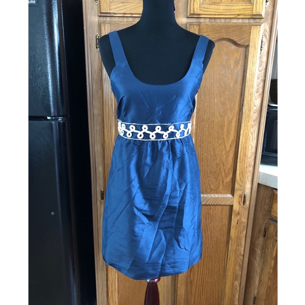 CCO SALE Vineyard Vines Silk Navy Blue Mini Dress